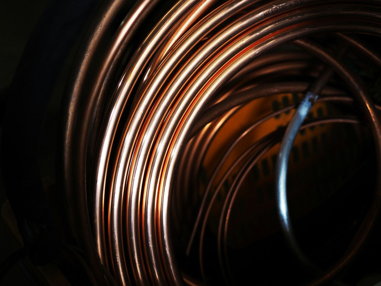 Coil of copper pipe